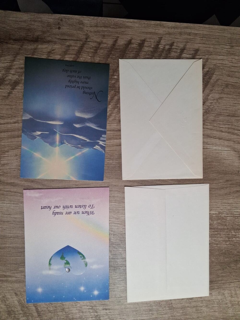 Lot of 2 Vintage GLO 1988 Austrian Crystal Rainbow & Hallmark Cards